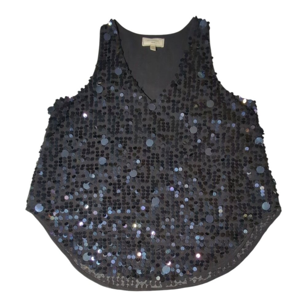 Moulinette Soeurs Sequin V Neck Tank Womens US 10 / UK 14 / EU 42